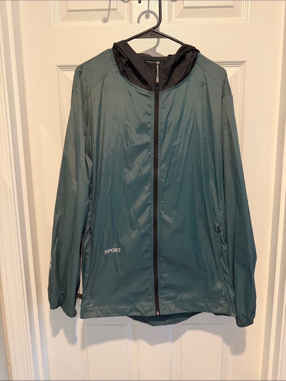 SHEIN Teal Hooded Lightweight Windbreaker Jacket